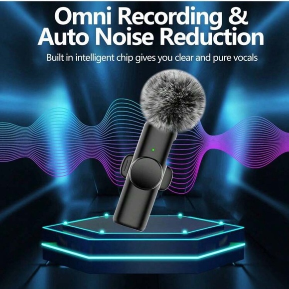 Wireless Lavalier Microphone for iPhone iPad - Black - Picture 4 of 6